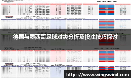 德国与墨西哥足球对决分析及投注技巧探讨